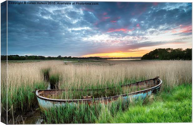 Sunrise over Poole Harbour in Dorset Canvas Print by Helen Hotson