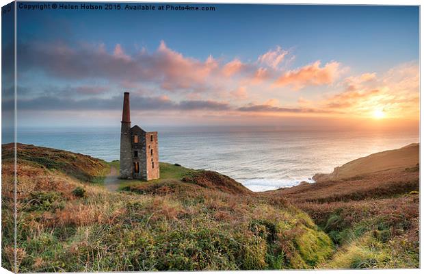 Sunset at Rinsey Head Canvas Print by Helen Hotson