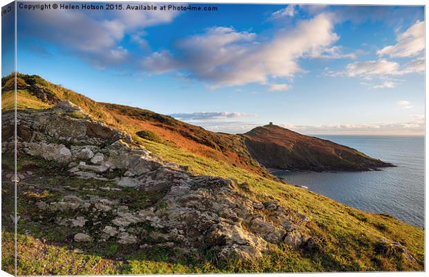 Rame Head on the Cornish Coast Canvas Print by Helen Hotson