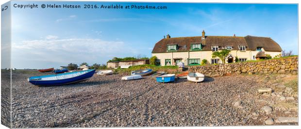 Low Tide at Porlock Weir Canvas Print by Helen Hotson