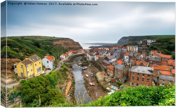 Staithes in Yorkshire Canvas Print by Helen Hotson
