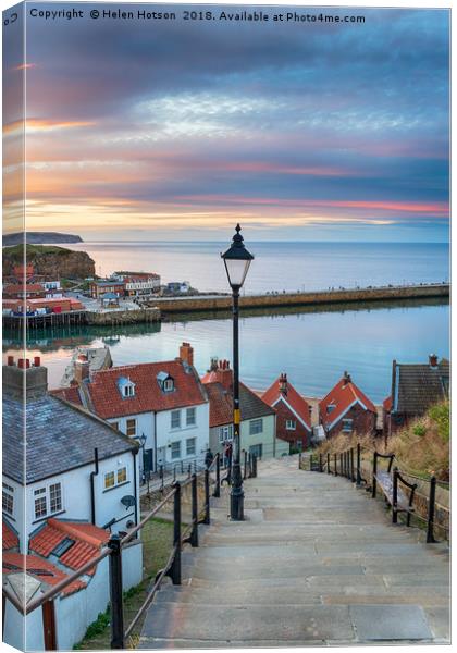 The 199 Steps at Whitby in Yorkshire Canvas Print by Helen Hotson