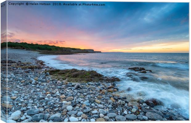 Anglesey Sunset Canvas Print by Helen Hotson