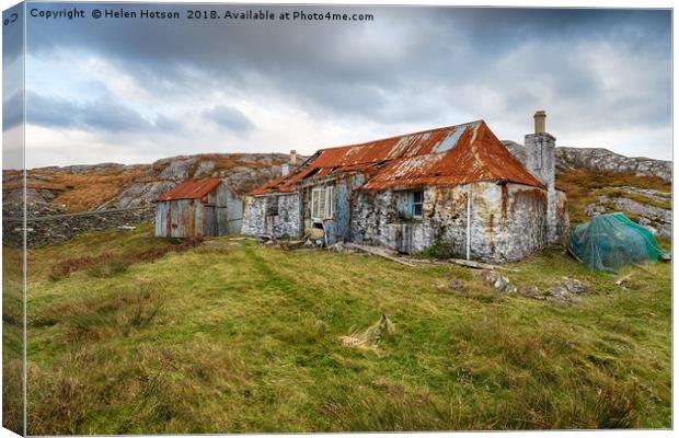 Quidnish on the Isle of Harris Canvas Print by Helen Hotson