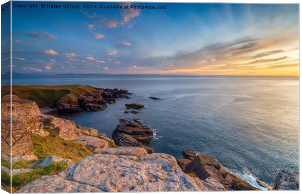 Sunset from Stoer Head  Canvas Print by Helen Hotson