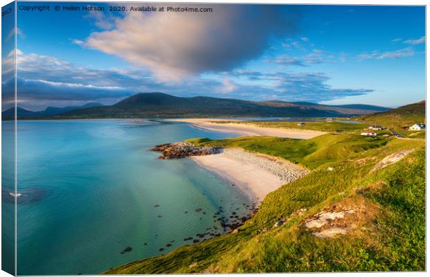 The View From Seilebost to Luskentyre Canvas Print by Helen Hotson