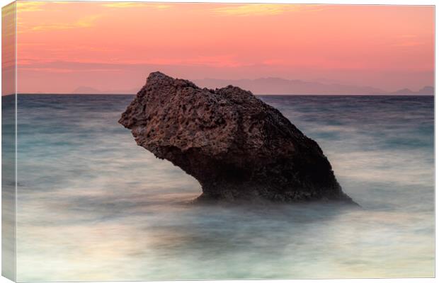 Rhodes Kato Petres Beach Large Rock Canvas Print by Antony McAulay