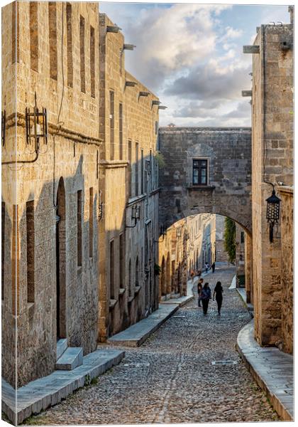 Rhodes Street of the Knights Archway Canvas Print by Antony McAulay