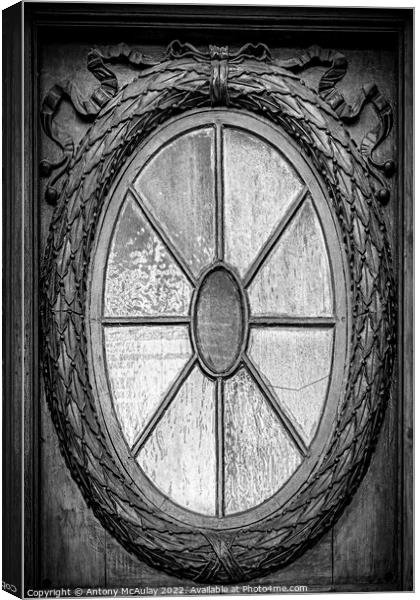 Ornate Oval Window Canvas Print by Antony McAulay