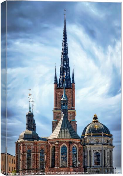 Stockholm Ridderholmen Church Canvas Print by Antony McAulay