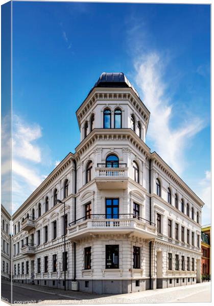Helsingborg Grand Building Corner Canvas Print by Antony McAulay