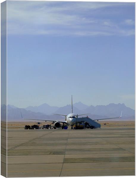 aeroplane at airport 01 Canvas Print by Antony McAulay