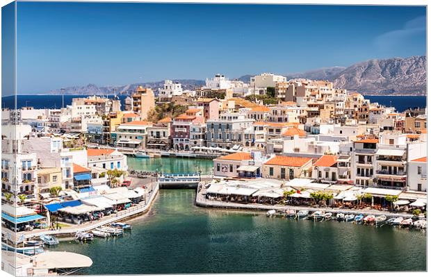 Agios Nikolaos Harbour Canvas Print by Antony McAulay