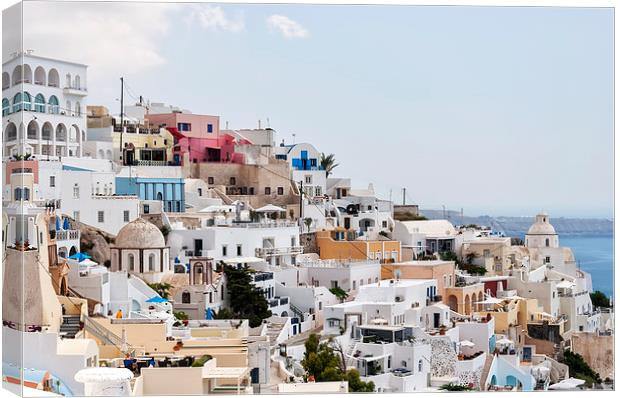 Santorini Fira Steep City View Canvas Print by Antony McAulay