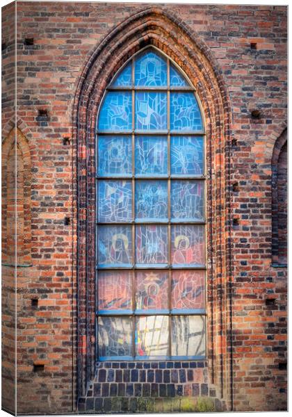 Helsingborg Church Window Canvas Print by Antony McAulay