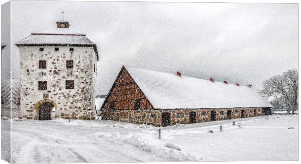 Hovdala Castle in Winter Canvas Print by Antony McAulay