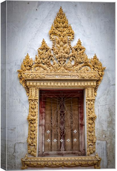 Thai Temple Window Canvas Print by Antony McAulay