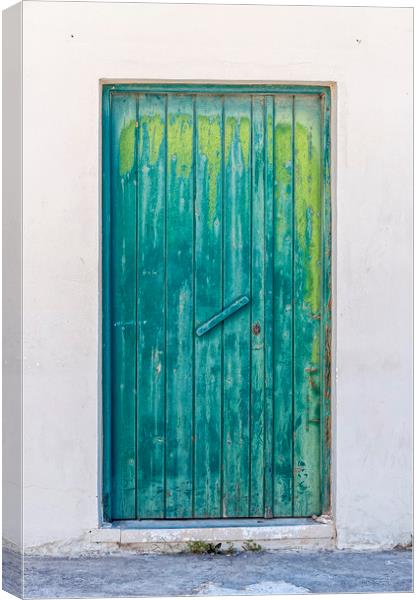 Weathered Green Door Canvas Print by Antony McAulay