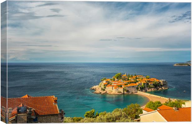 Montenegro Sveti Stefan Canvas Print by Antony McAulay