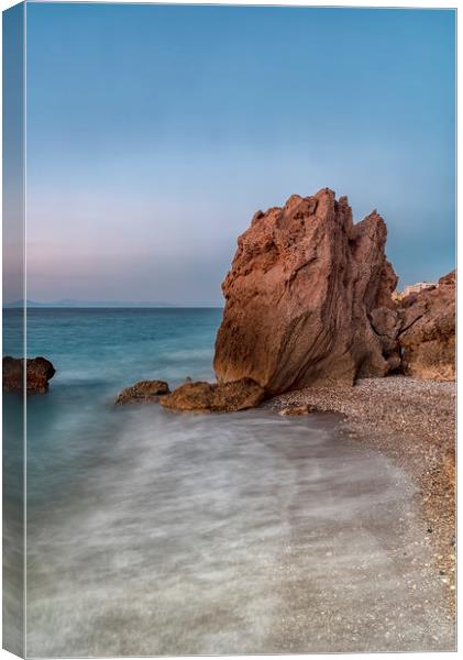 Rhodes Kato Petres Beach View Canvas Print by Antony McAulay