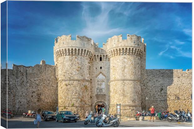 Marina Gate of Rhodes Old Town Editorial Canvas Print by Antony McAulay