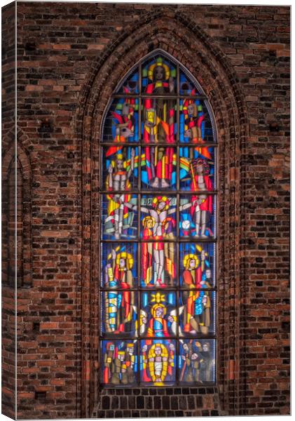 Helsingborg Sankta Maria kyrka Window Canvas Print by Antony McAulay