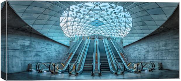 Malmo Triangeln Train Station Interior in Colour Canvas Print by Antony McAulay