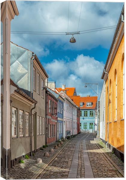 Helsingor Narrow Street Canvas Print by Antony McAulay