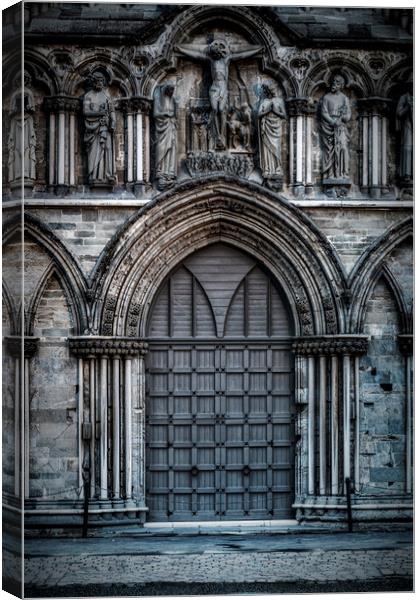 Trondheim Nidaros Cathedral Main Doorway Canvas Print by Antony McAulay