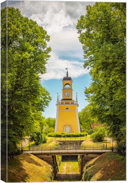 Karlskrona Admirality Bell Tower in Summer Canvas Print by Antony McAulay