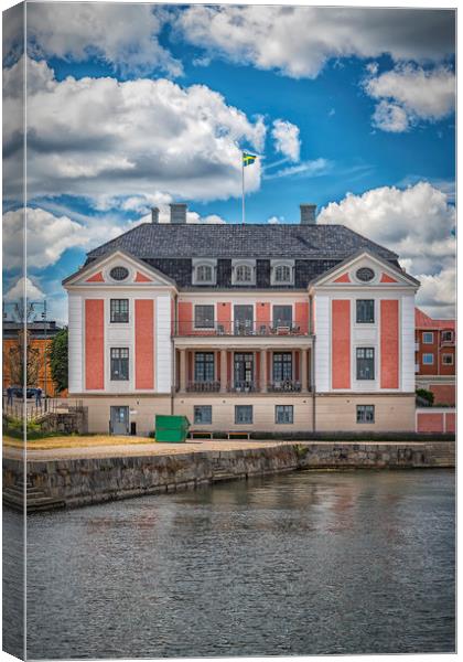 Karlskrona County Governors Building Port Facade Canvas Print by Antony McAulay