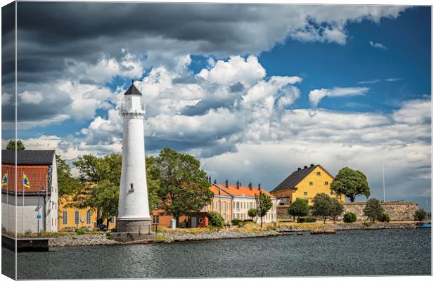Karlskrona Stumholmen Lighthouse Landscape Canvas Print by Antony McAulay