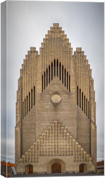 Copenhagen Grundtvigs Church Vertical Panorama Canvas Print by Antony McAulay
