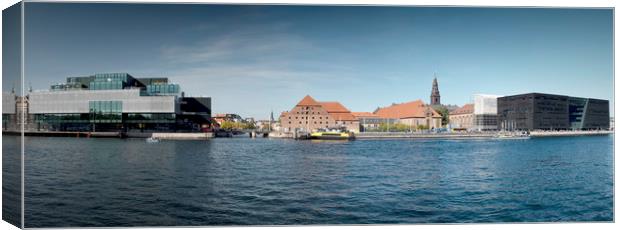 Copenhagen Waterfront Panorama Canvas Print by Antony McAulay