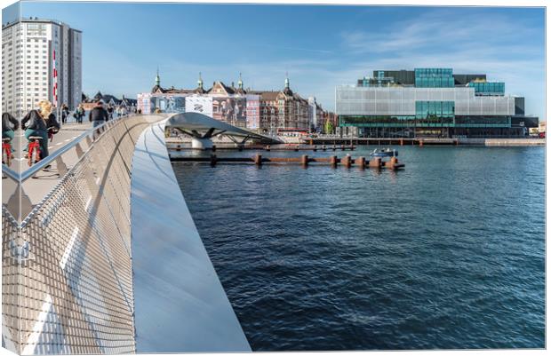 Copenhagen Blox Building From Cycle Bridge Canvas Print by Antony McAulay
