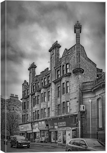 Glasgow Sandstone Tenement in Black and White Canvas Print by Antony McAulay