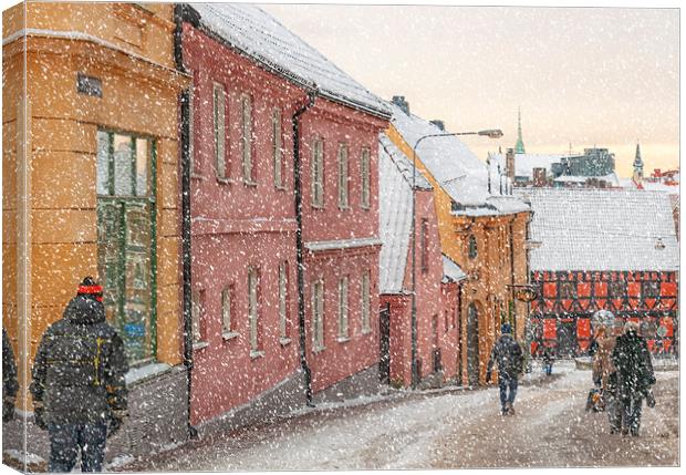 Helsingborg Wintry Old Town Streets Canvas Print by Antony McAulay