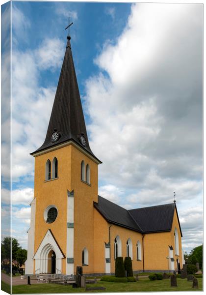Broby Swedish Parish Church Canvas Print by Antony McAulay