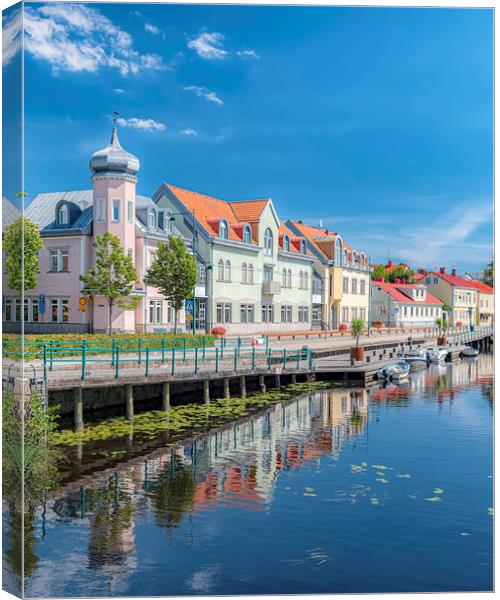 Ronneby Canal View Canvas Print by Antony McAulay