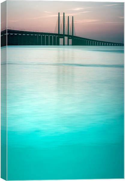 Oresunds Bridge at Blue Hour Canvas Print by Antony McAulay