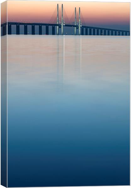 Oresunds Bridge at Sunset Canvas Print by Antony McAulay