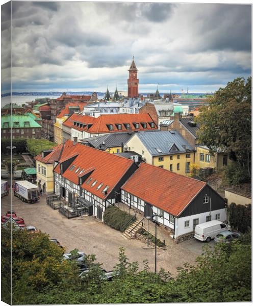 Helsingborg Elevated View of City  Canvas Print by Antony McAulay