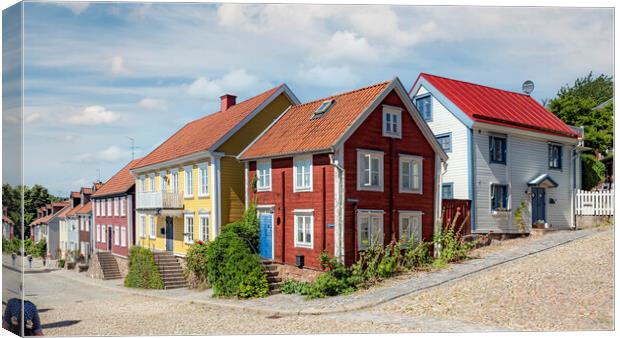 Ronneby Street Corner Panoramic View Canvas Print by Antony McAulay