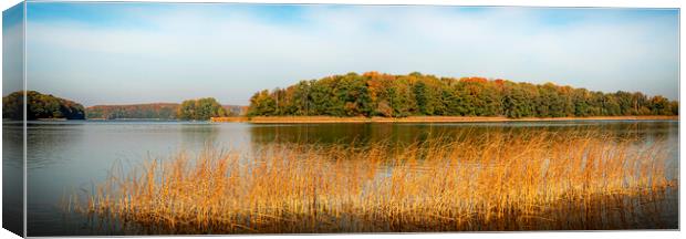 Autumn Lake Panorama Canvas Print by Antony McAulay