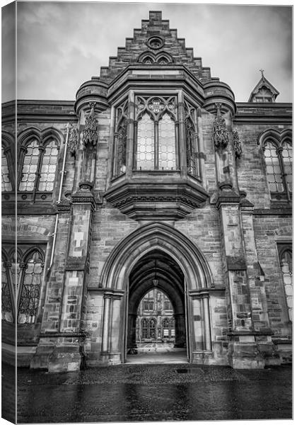 Glasgow University Cloisters view Through Archway Canvas Print by Antony McAulay