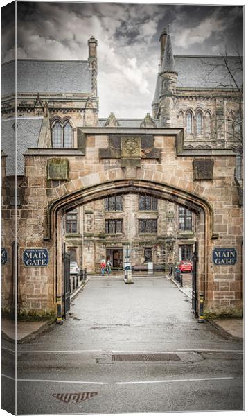 Glasgow University Main Gate Entrance Canvas Print by Antony McAulay