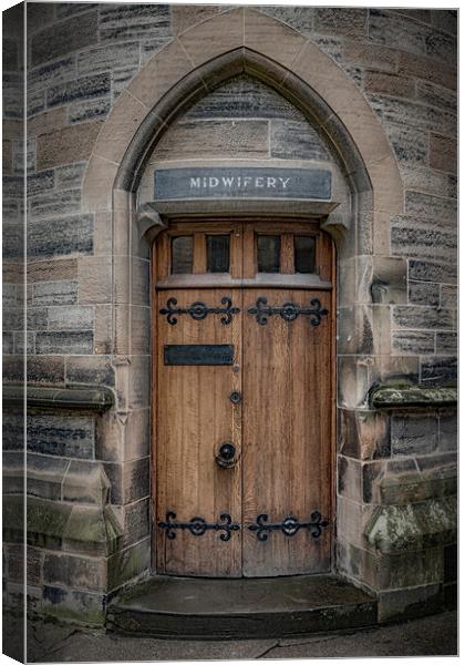 Glasgow University Midwifery Doorway Canvas Print by Antony McAulay