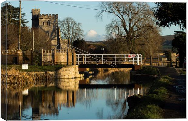 St Cyr Church On The Stroud Water Canal Canvas Print by Ben Kirby