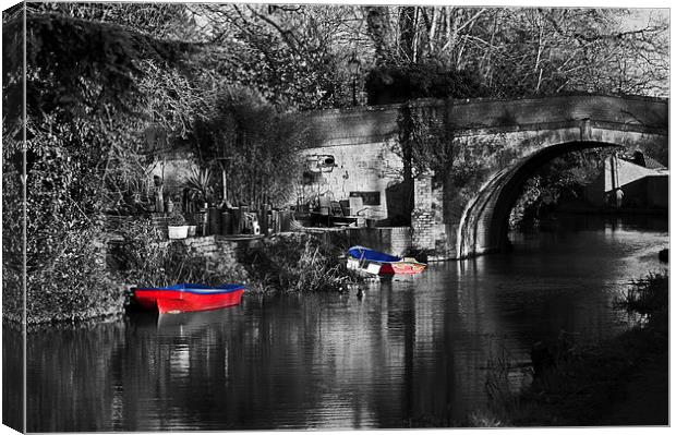 Colour Boats On The Stroud Water Canal Canvas Print by Ben Kirby