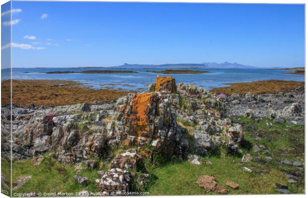 Eigg and Rum from Arisaig Canvas Print by David Morton